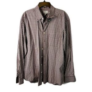Old Navy Collection Gingham Plaid Long Sleeve Button Front Shirt Mens Size XL